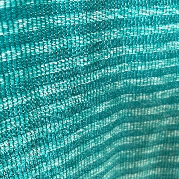 Outdoor Research, Small, teal green striped cowl neck sweatshirt w/ pouch pocket - Picture 2 of 5